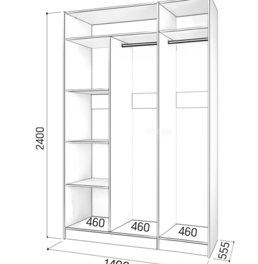 Распашные шкафы-Шкаф с распашными дверями от производителя «Модель 54»-фото3