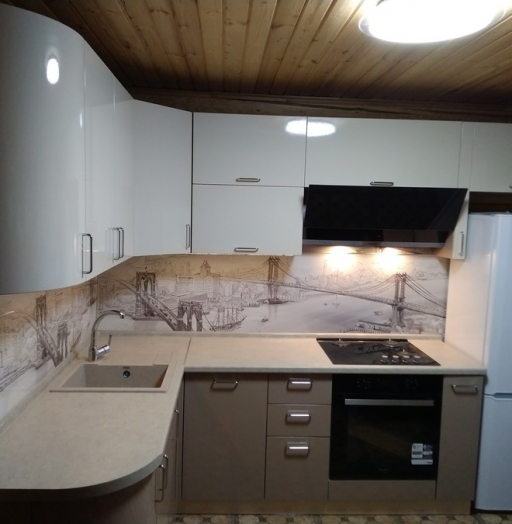 Белый кухонный гарнитур-Кухня МДФ в ПВХ «Модель 233»-фото4